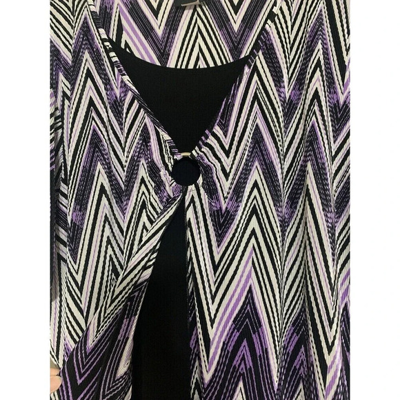 Maggie Barnes Crinkle / Pleated 2 In 1 Look Blouse Tunic Top 3X (AA37) - Picture 3 of 8